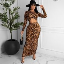 Women's,fashion,casual,leopard,print,hollow,dress