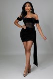 New women's high-stretch Korean velvet wrap chest slim sexy dress