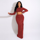 New hot sale sequin sexy fashion two-piece women's suit