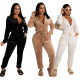 Fashion casual all-match V-neck strap velvet texture jumpsuit winter new style