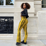 Sexy flared hem spotted printed casual pants (top not included)