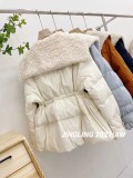 Korean version of the navy fur collar down jacket women's 2021 new winter thick and warm design feels thin bread jacket