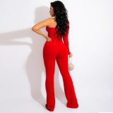Sexy personality one-shoulder one-sleeve hot diamond jumpsuit