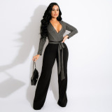 Sexy splicing jumpsuit nightclub clothes foreign trade women's clothing