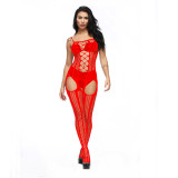 New women's jacquard sexy one-piece mesh suspenders pantyhose hollow shoulder straps