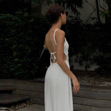 The new one-neck slim-fit suspender mid-length halter dress