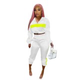 New color matching zipper fitness running pants suit casual sports women's two-piece suit