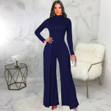 New sexy fashion solid color white-collar women's jumpsuit