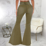 Fashion all-match slim-fit butterfly decoration wide-leg stretch flared pants