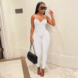 New women's sexy low-cut sling tight-fitting high-waist hip-lifting casual sports jumpsuit