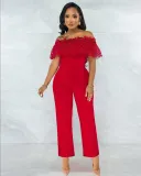 New lace slim-fit commuter jumpsuit