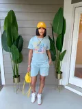 New style short-sleeved shorts with letter printing casual fashion two-piece suit
