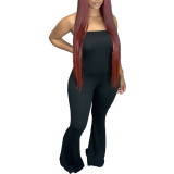 Tube top flared jumpsuit