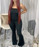 Tube top flared jumpsuit