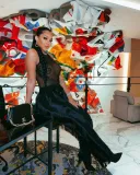 Women's Fashion Solid Color Multi-layer Fancy Tassel Wide Leg Pants with Inner Slit
