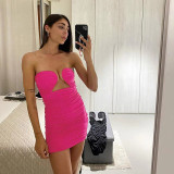 Spring and summer new women's fashion design sexy backless neckline hollow low-cut dress women