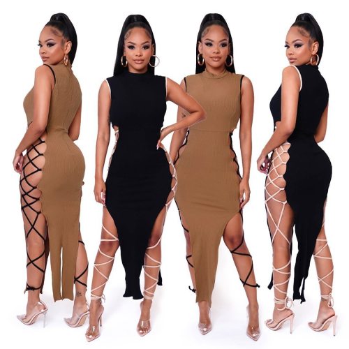 Women's 2022 Nightclub New Summer Bandage Slit Sexy Slim Dress