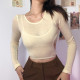 New women's fashion suspenders with a small vest, round neck, long-sleeved T-shirt, two-piece set for women