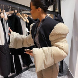 women's winter new down jacket slim fit warm stitching jacket jacket