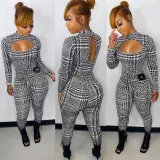 Sexy Backless Print Jumpsuit