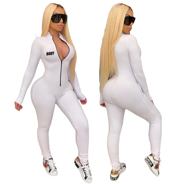 Turtleneck Slim Fit Fitness Jumpsuit