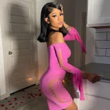 Sexy Net Jacquard Perspective Net Clothes Sexy Suit Pack Hip Skirt