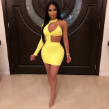 Sexy Women's Half Sleeve Solid Color Sexy Dress