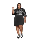 Solid Color Splicing Sleeves Loose Casual Round Neck Ladies Explosive Large Size T