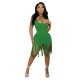 Women's Sexy Halter Irregular Solid Color Dress Nightclub