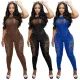 Spring nightclub wear cutout burnt sexy jumpsuit