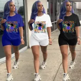 Nightclub clothing solid color positioning printing casual sports two-piece suit