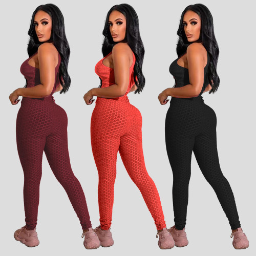 Solid Color Sportswear Spring Tight Fitness Yoga Suit
