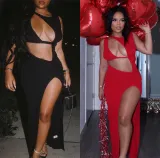 Spring and summer women's fashion solid color asymmetric sexy dress nightclub skirt