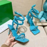 Fashion show bloggers crave trendy high-heeled sexy sandals