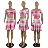 British style A-line skirt two-piece set