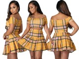 British style A-line skirt two-piece set