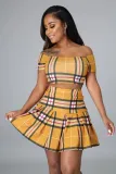British style A-line skirt two-piece set