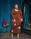 Spring and summer plus size women's pullover irregular plus size dress