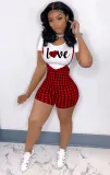 Sexy Suspender Jumpsuit Women Fashion Slim Two Piece Print Suit