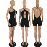 Jumpsuit sleeveless temperament commuter vest solid color fashion women's clothing