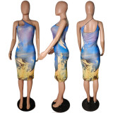 Digital Print Sexy Sling Women's Dress