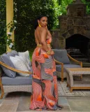 Fashion sexy suspenders wide leg jumpsuit