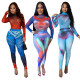 Fashion perspective sports leisure elastic stitching color sexy tight-fitting hip suit