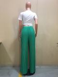 High-Temperature Pleated Wide-Leg 2-Layer Pants