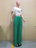High-Temperature Pleated Wide-Leg 2-Layer Pants