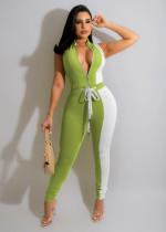 Skinny Colorblock Fashion Casual Jumpsuit
