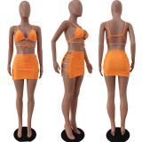 Sexy Spring/Summer Bikini Halter Swimwear 5-Color Three-piece Set