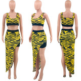 Fashionable and sexy new striped print two-piece set