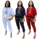 Fashion Casual Letter Print Girls Sports Pure Suit