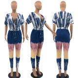 Women's Positioning Color Patchwork Digital Print Jumpsuit